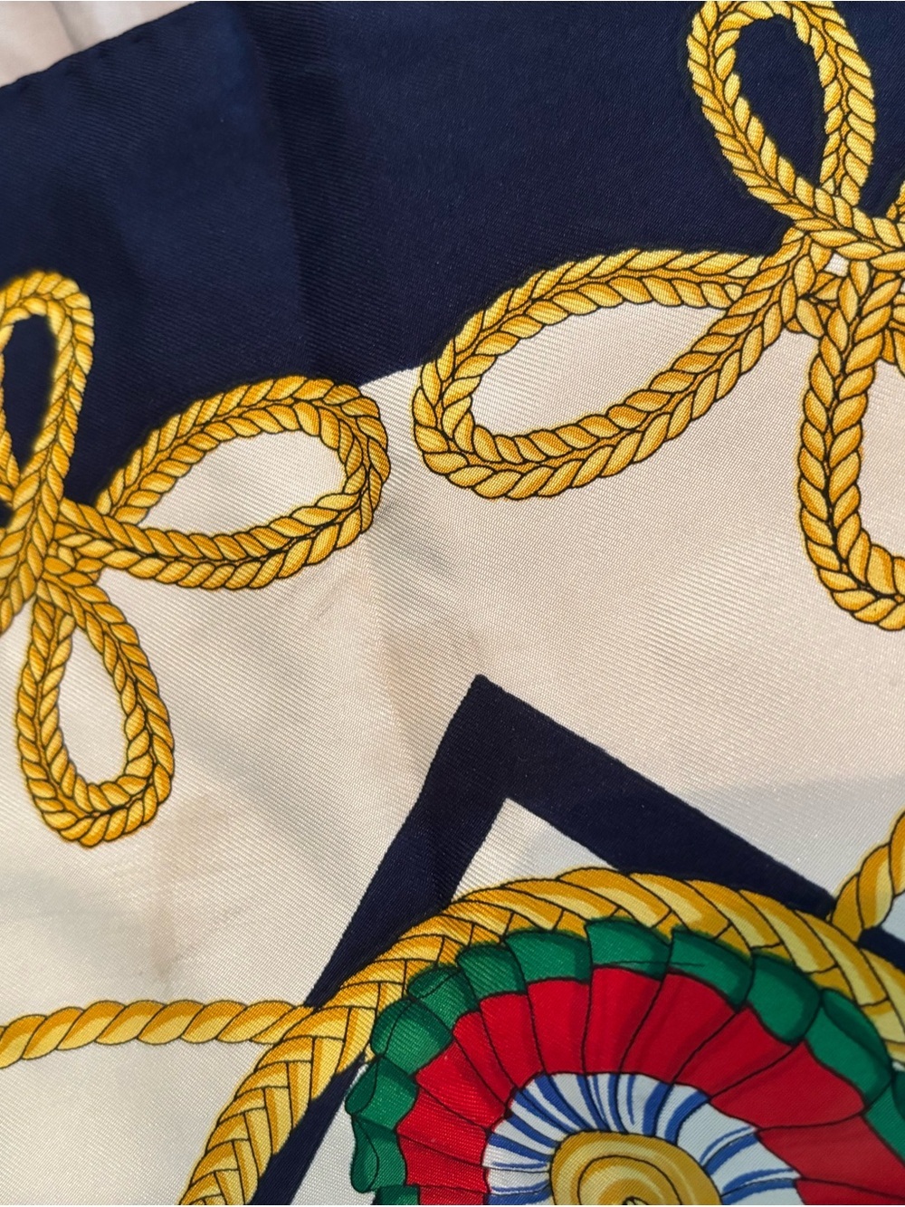 Authentic Vintage CELINE Paris 100% Silk Scarf – Military Ceremonial Print - Picture 2 of 6